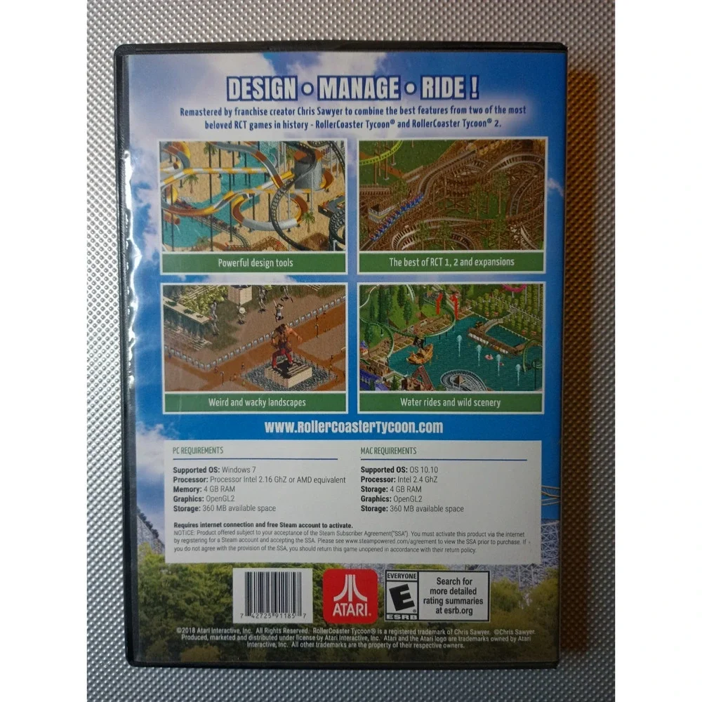 RollerCoaster Tycoon Classic. Windows/Mac. Remastered Game Rated E